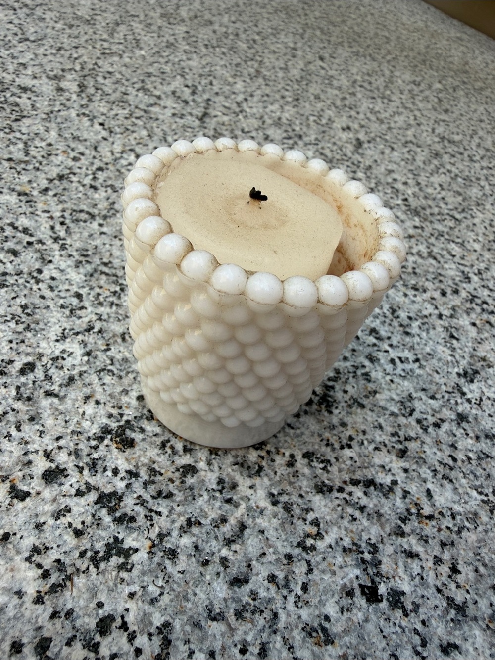 Hobnail White Decorative votive Candle